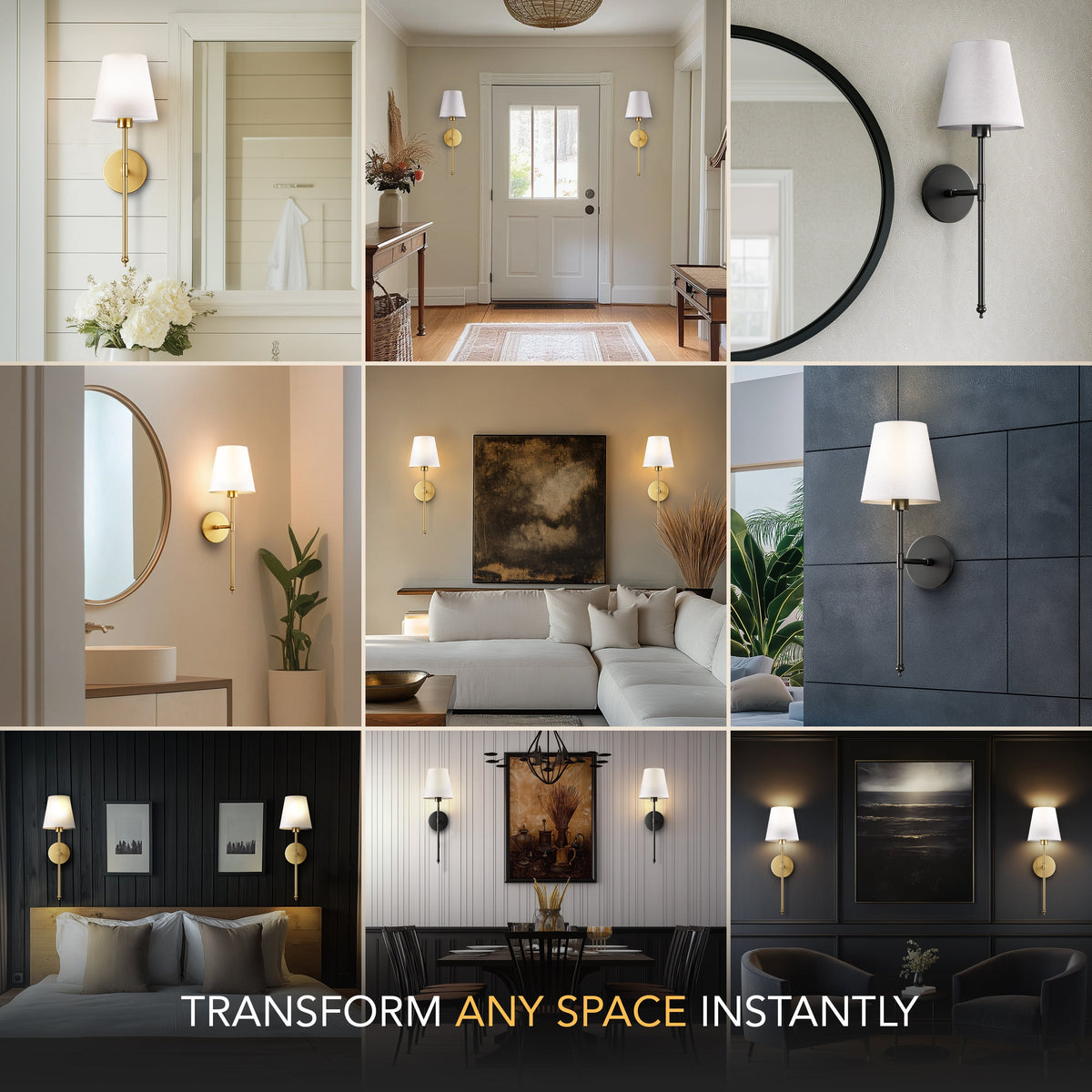 WIRELESS WALL SCONCE (SET OF 2 + 2 BULBS INCLUDED)