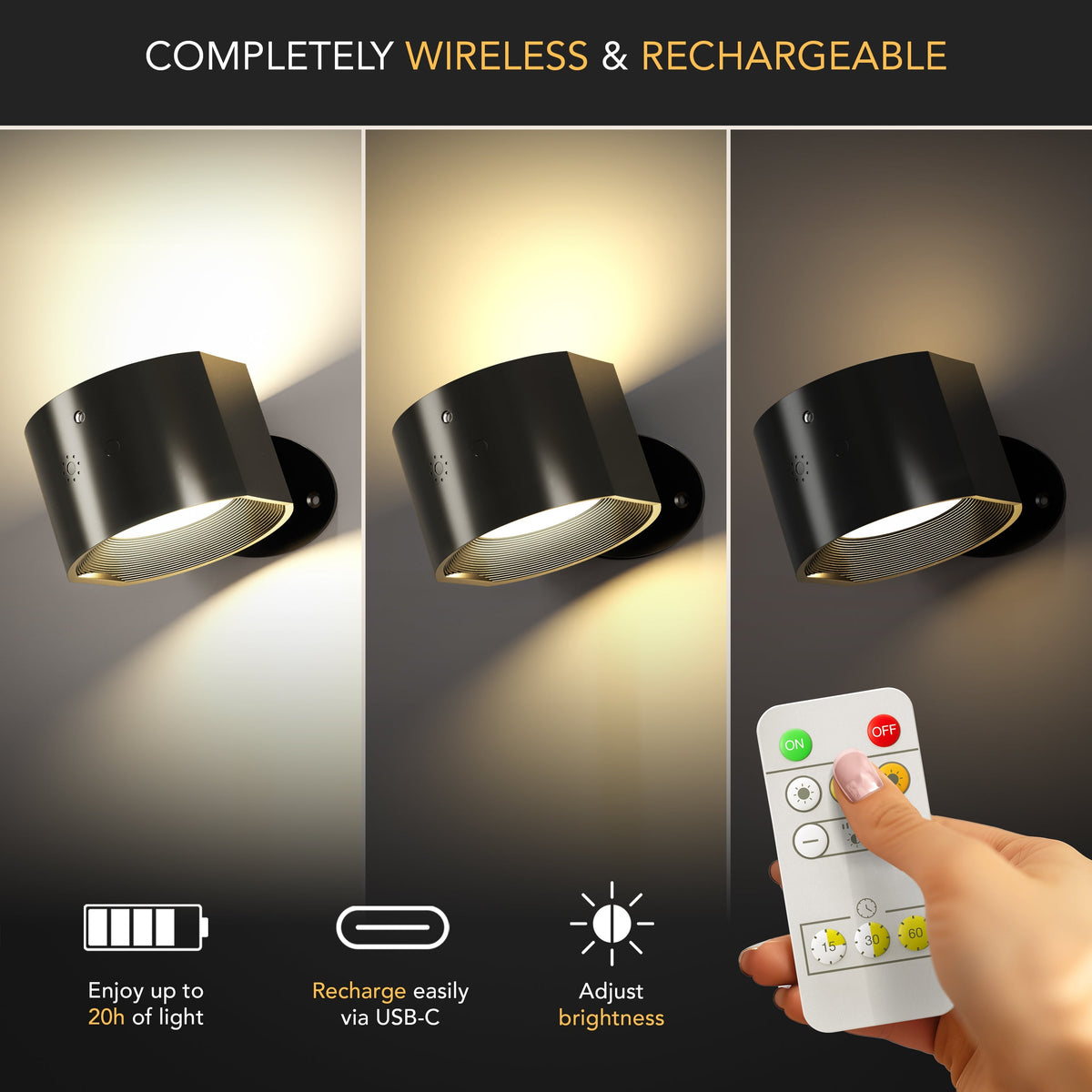WIRELESS LED WALL LIGHTS