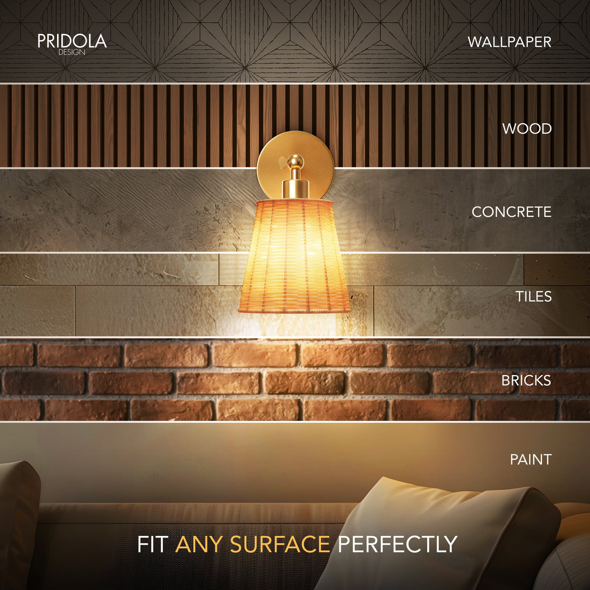 NATURAL WIRELESS WALL SCONCE