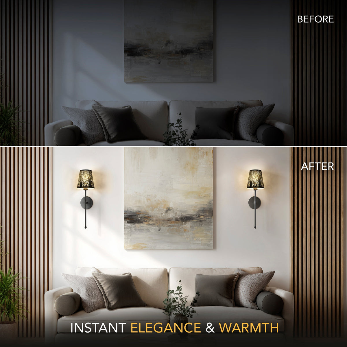 WIRELESS METALLIC WALL SCONCES (SET OF 2)
