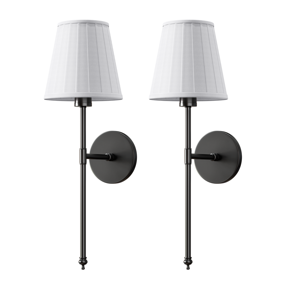 WIRELESS PLEATED WALL SCONCES (SET OF 2)
