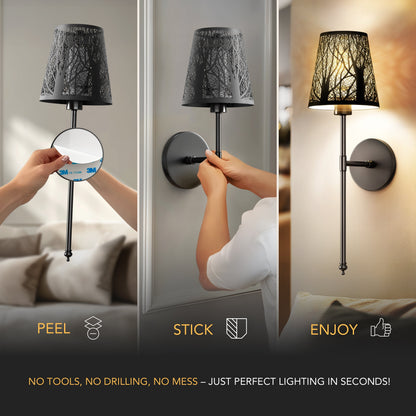 WIRELESS METALLIC WALL SCONCES (SET OF 2)