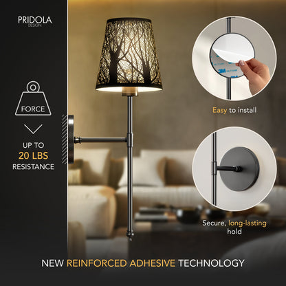 WIRELESS METALLIC WALL SCONCES (SET OF 2)